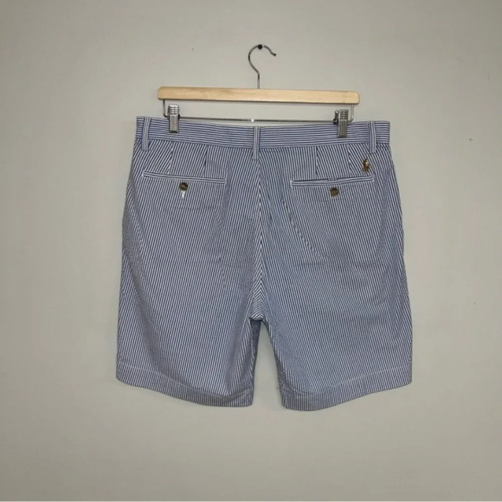 Polo Ralph Lauren Shorts Men’s 34 Blue & White Cotton Stretch Classic Fit